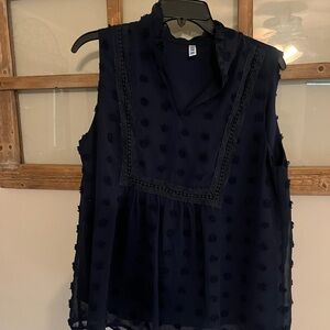 Chic Navy Sleeveless Blouse